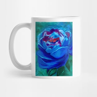 Abstract Blue Rose Mug